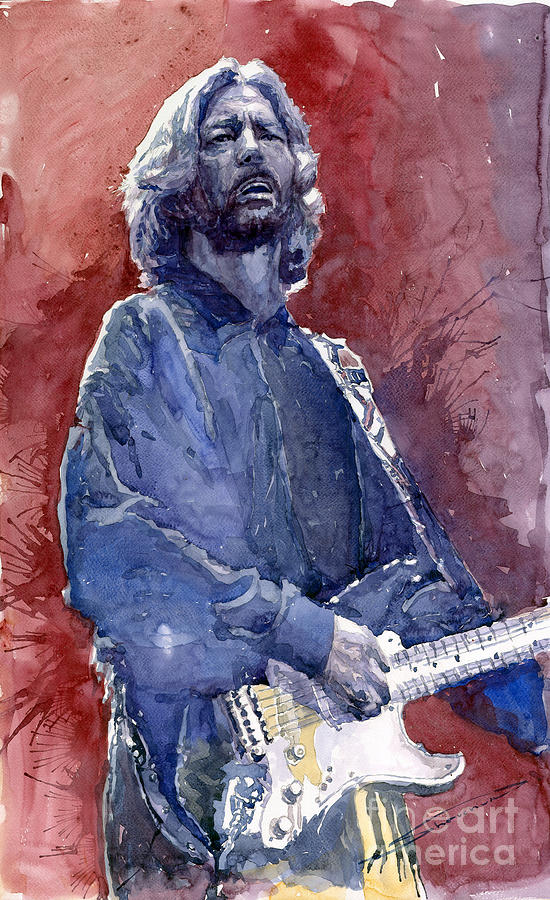 550x900 Eric Clapton 04 Painting By Yuriy Shevchuk - Eric Clapton Painting