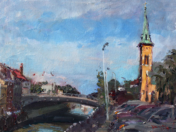 600x450 Erie Canal In Lockport Art Print By Ylli Haruni - Erie Canal Painting