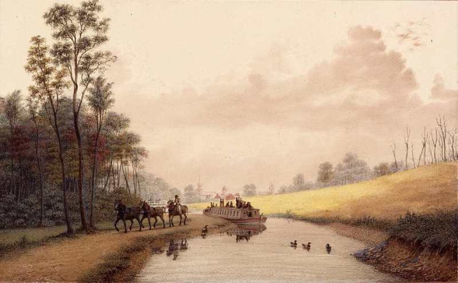 930x574 Pittsford On The Erie Canal Fenimore Art Museum - Erie Canal Painting