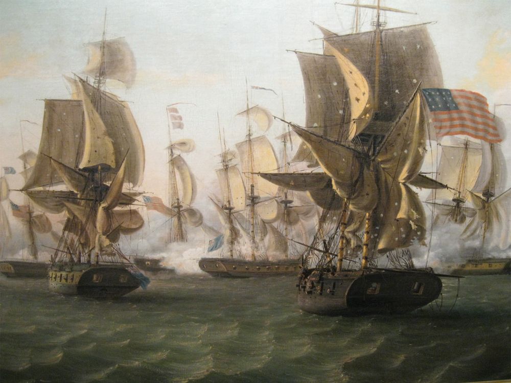 1000x749 Famous Thomas Birch Painting Of Battle Of Lake Erie In Special - Erie Painting