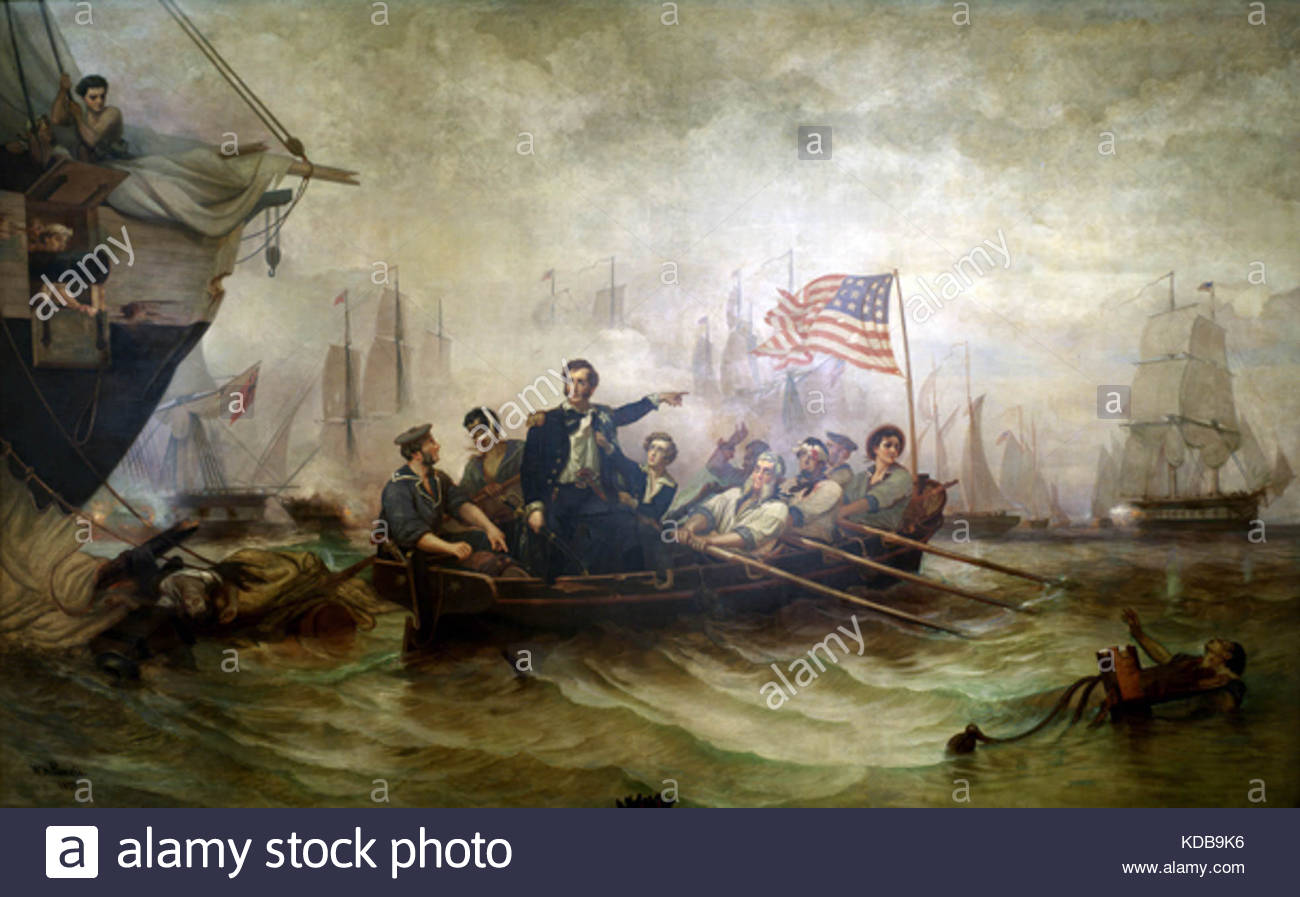 1300x897 Painting By William H Powell Lake Erie Battle Of 1812 Stock Photos - Erie Painting