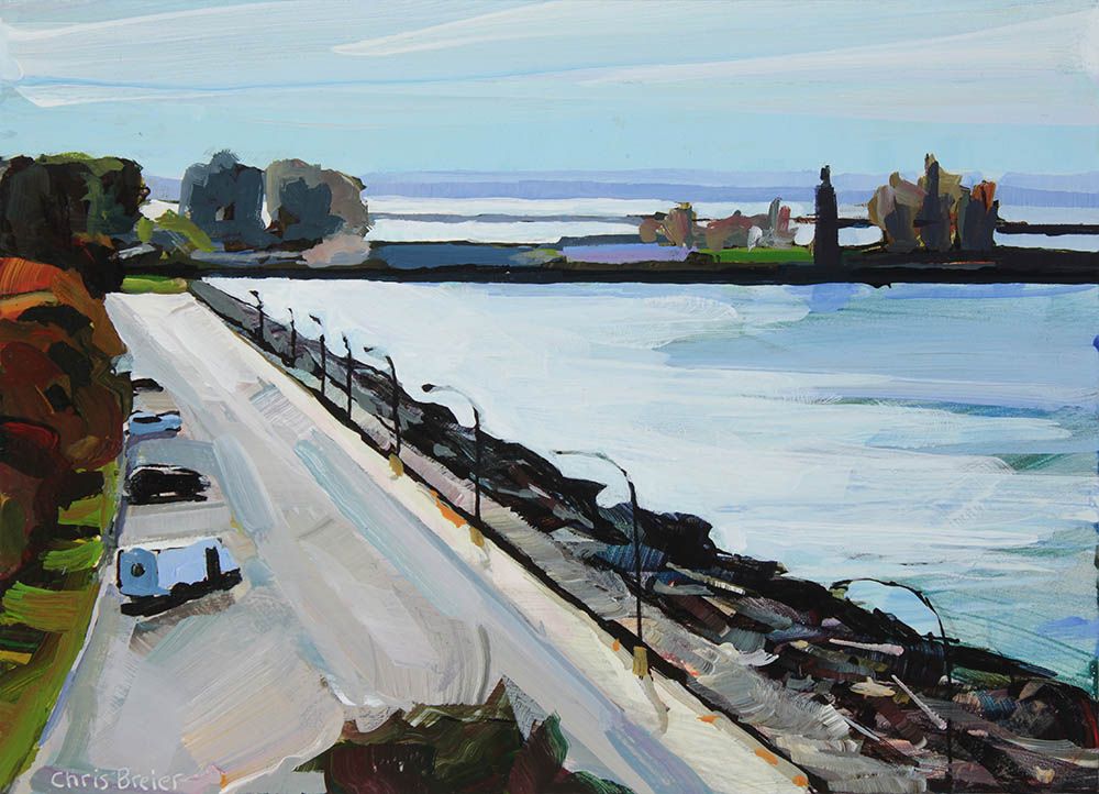1000x722 Chris Breier Acrylic Painting Lake Erie Acrylic Paintings - Erie Painting