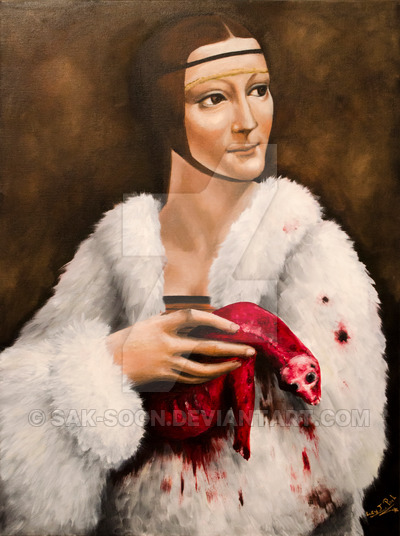 400x536 Lady With The Dead Ermine By Sak Soon - Ermine Painting