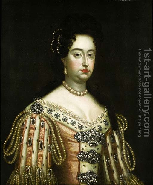 512x618 Portrait Of Queen Mary Ii, Half Length, Wearing An Ermine Lin Sir - Ermine Painting