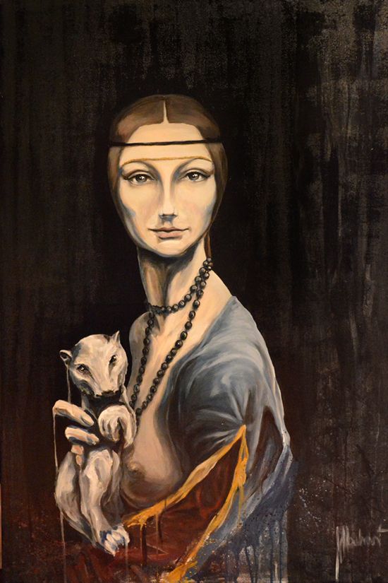 550x825 Painting By Tomasz 80x120 Cm Lady With An Ermine Art - Ermine Painting