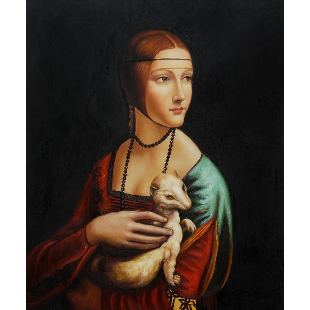 1000x1000 Famous Artworks Leonardo Da Vinci Oil Paintings Reproduction Lady - Ermine Painting