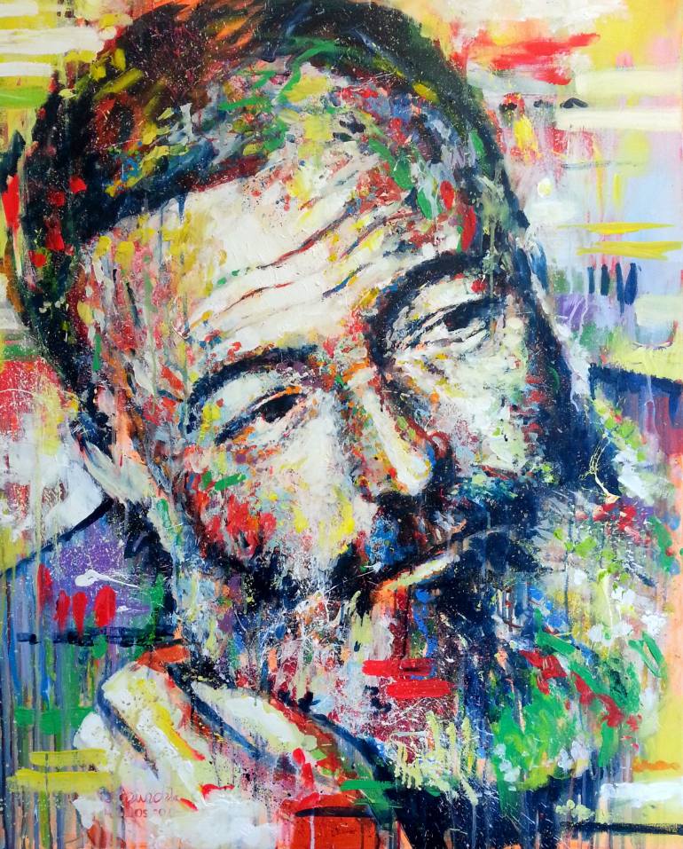 770x957 Saatchi Art Ernest Hemingway Painting By Marta Zawadzka - Ernest Hemingway Painting