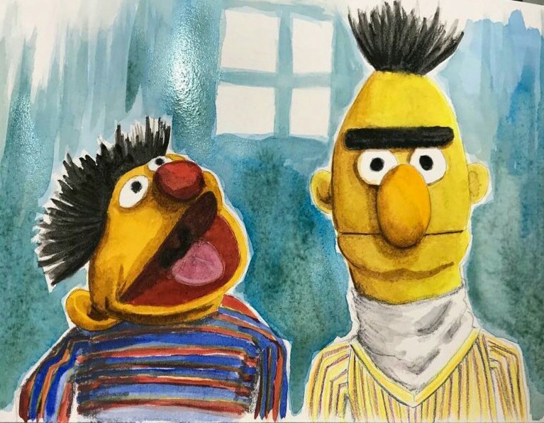 767x597 Jim Henson - Ernie And Bert Painting