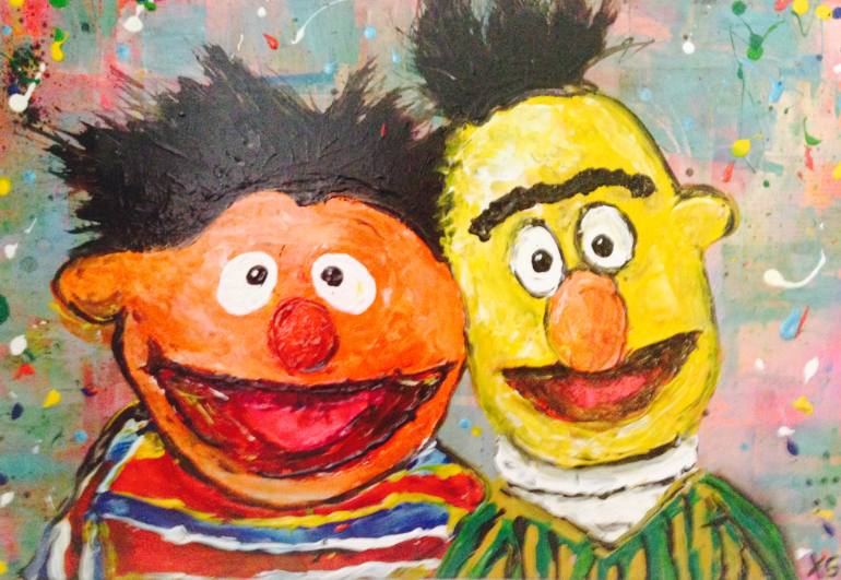 770x531 Saatchi Art Bert En Ernie Painting By Geertje Dijkstra - Ernie And Bert Painting