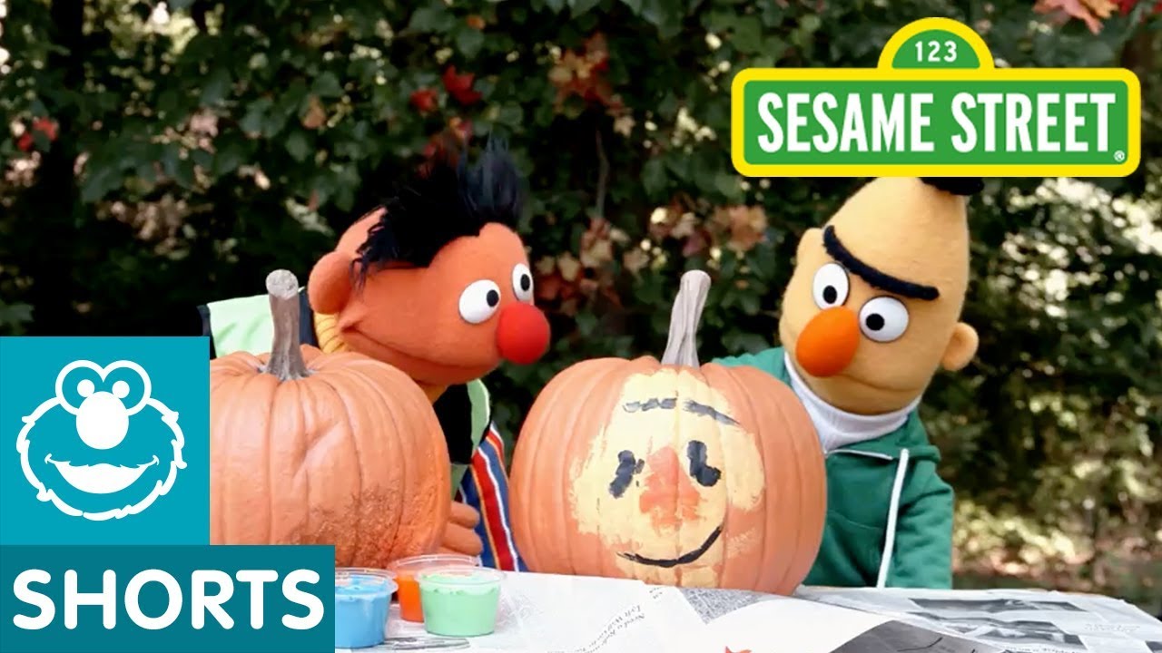 1280x720 Sesame Street Bert Amp Ernie's Pumpkin Painting Challenge - Ernie And Bert Painting