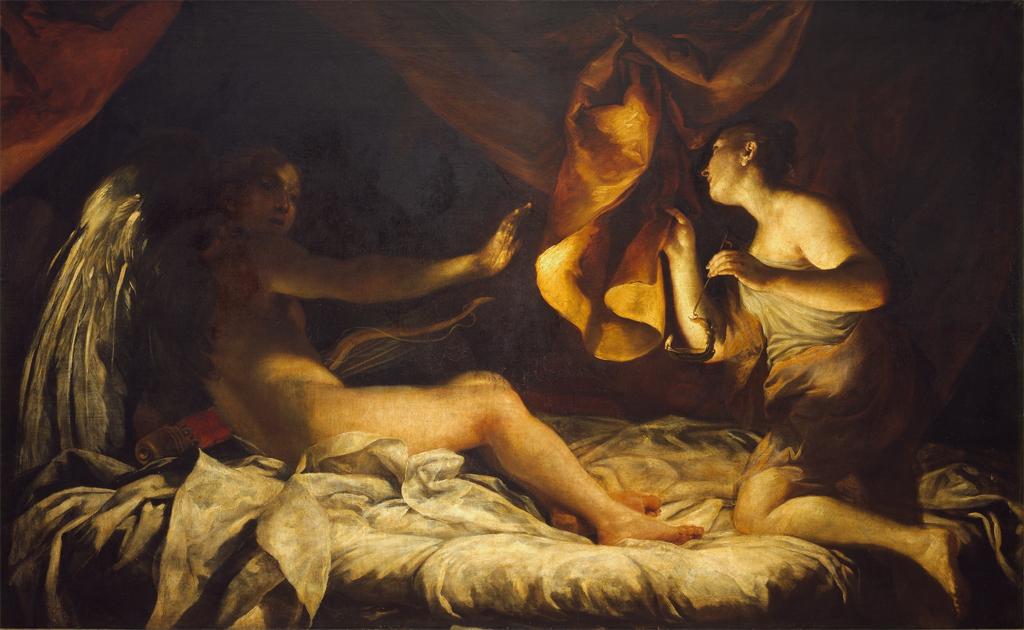 1024x630 Cupid And Psyche Meeting Myths - Eros And Psyche Painting.