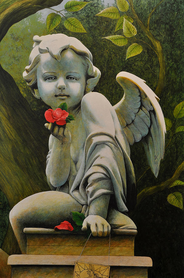 597x900 Eros Painting By Yuri Leitch - Eros Painting