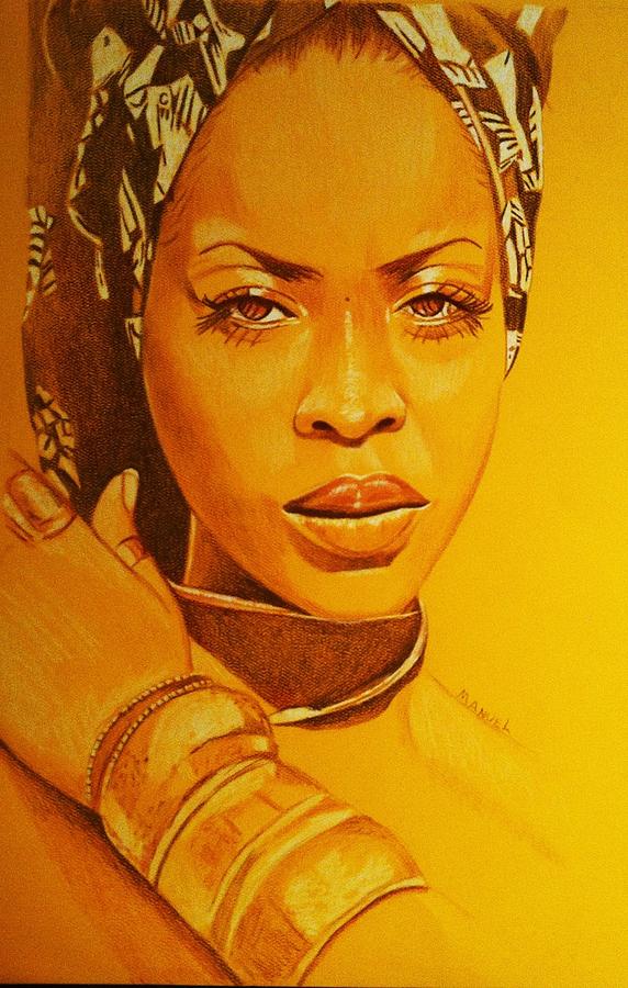 572x900 Erykah Badu Painting By Desmond Manuel - Erykah Badu Painting