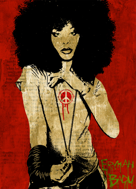 453x630 Erykah Badu Poster Art By Kylevalenti - Erykah Badu Painting