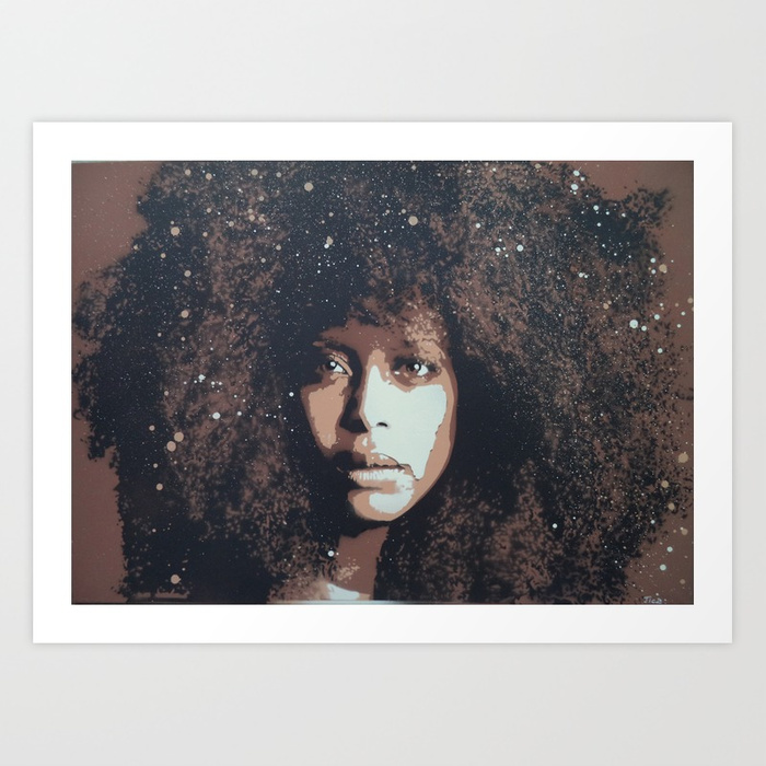700x700 Musician Queen Erykah Badu Stencil Art Unique Painting Art Print - Erykah Badu Painting