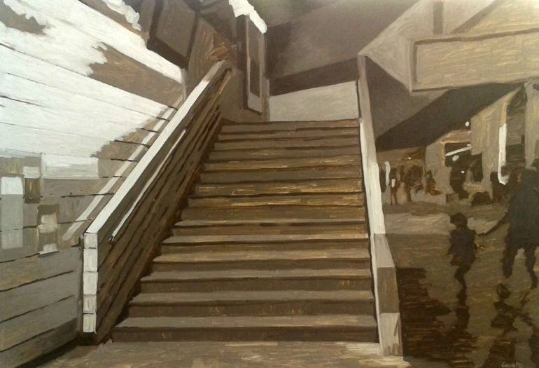 770x525 Saatchi Art Escalier Painting By Nicolas Goulette - Escalier Painting