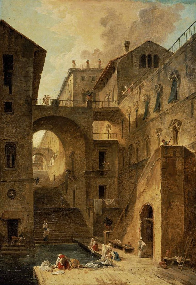 760x1106 L Escalier Des Lavandieres Stairway Of The Washerwoman 1796 - Escalier Painting