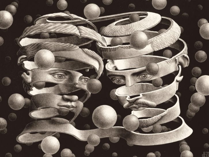 726x546 The Worlds Of M. C. Escher Nature, Science, And Imagination - Escher Painting