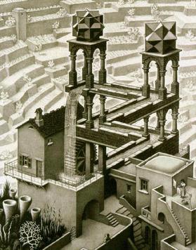 279x356 Waterfall (M. C. Escher) - Escher Painting