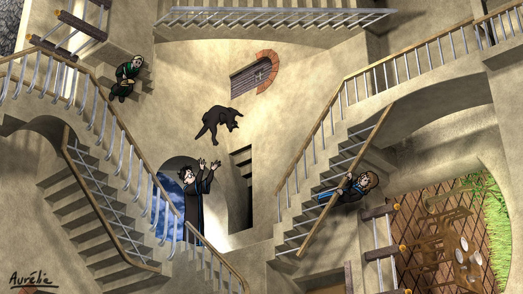 1024x576 Harry Potter, In An M. C. Escher Painting, [ ] By Aurelie - Escher Painting