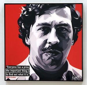 300x295 Pablo Escobar Canvas Quote Wall Decals Photo Painting Pop Art - Escobar Painting