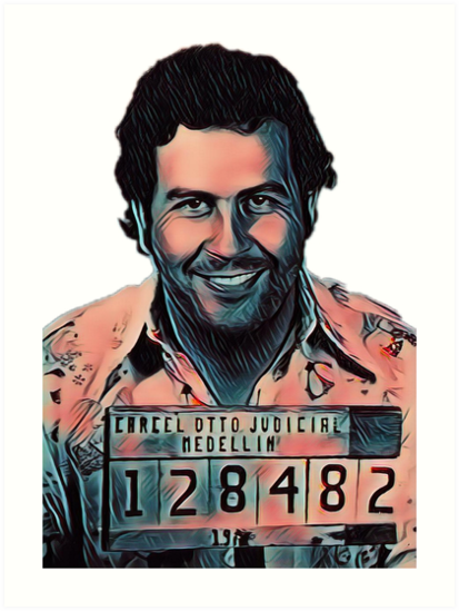413x549 Pablo Escobar Mugshot Painting Art Prints By Xsdni999 Redbubble - Escobar Painting