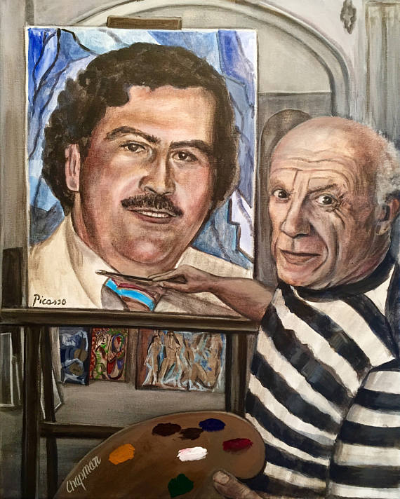 570x712 Pablo Picasso Paint Pablo Escobar 16 X 20 Original - Escobar Painting