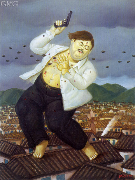 463x616 Death Of Pablo Escobar Botero Painting Reproduction 4093 - Escobar Painting