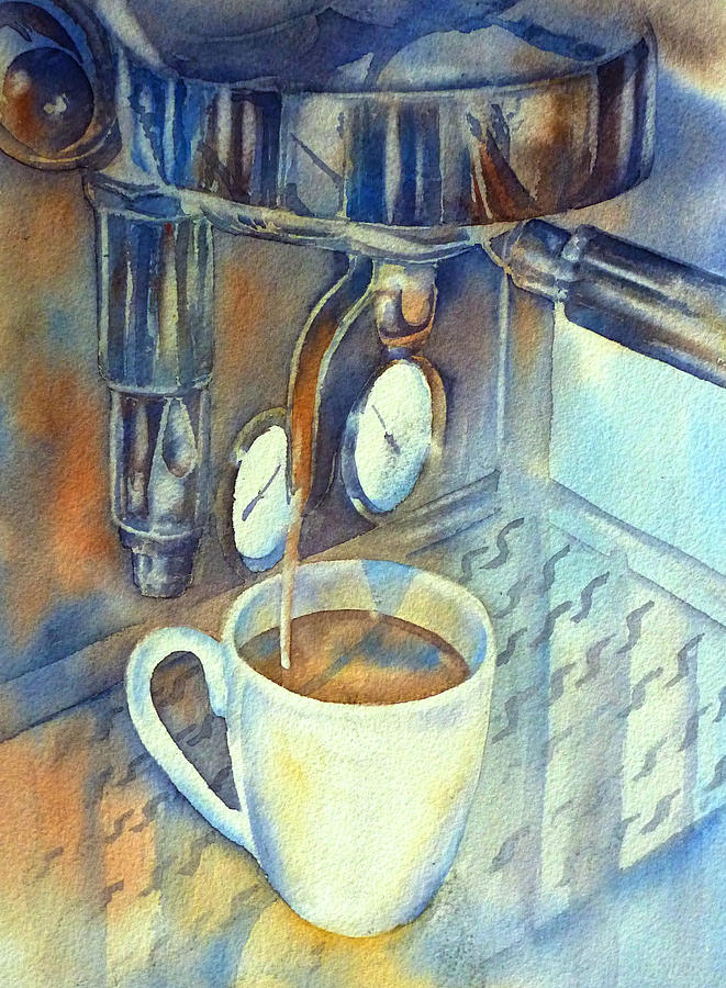 661x900 Espresso Machine 3 Painting By Thomas Habermann - Espresso Painting