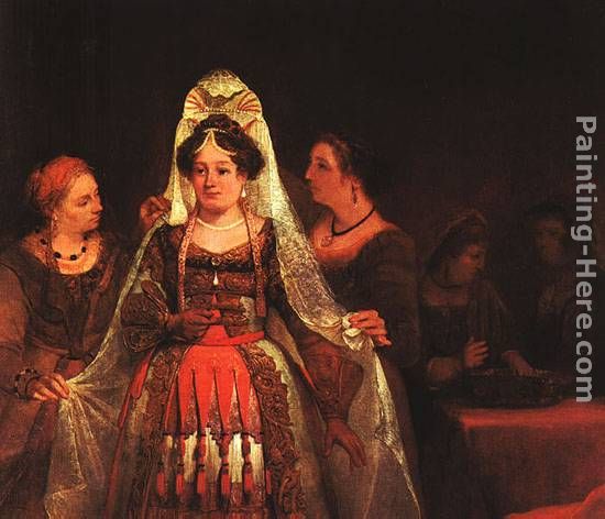 550x472 Aert De Gelder The Jewish Bride (Esther Bedecked) Painting Anysize - Esther Painting