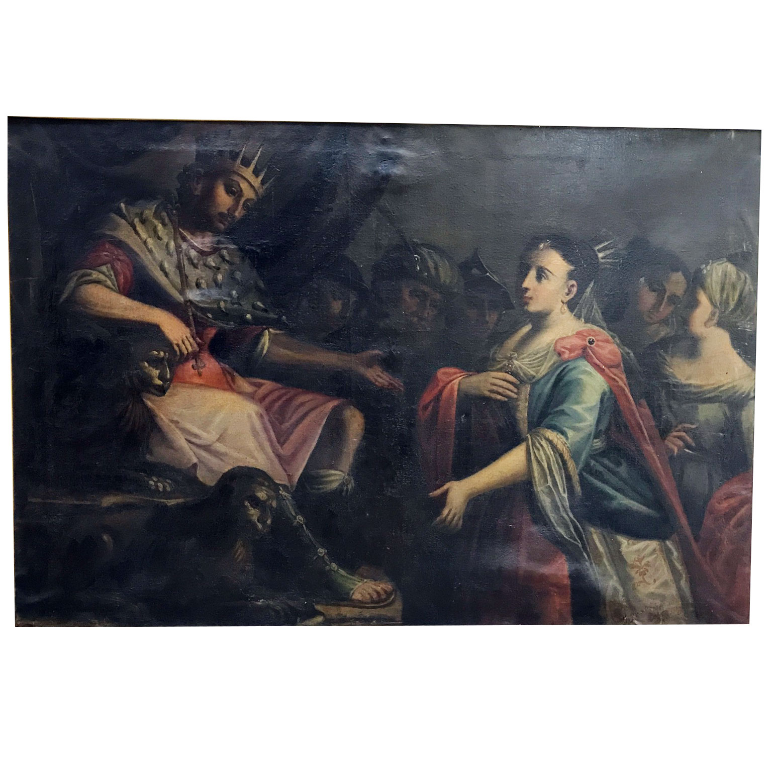 1536x1536 Esther And Ahasuerus Large Italian Painting, 1780 Circa Framed - Esther Painting