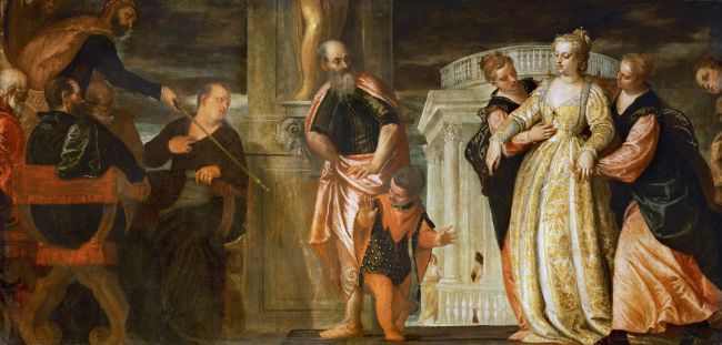 650x311 Esther Before Ahasuerus Painting Paolo Veronese Oil Paintings - Esther Painting