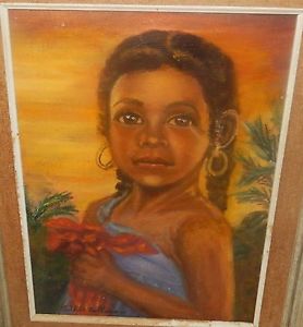 278x300 Esther Tallman Haitian Girl.yolande Original Oil On Canvas - Esther Painting