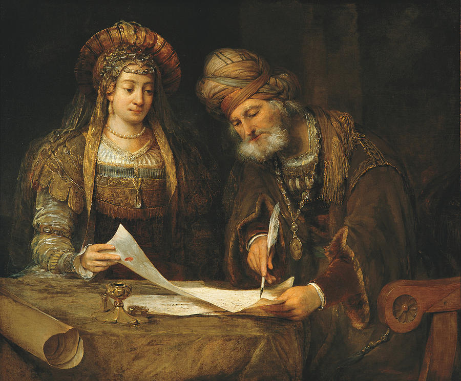 900x744 Esther And Mordecai Painting By Aert De Gelder - Esther Painting