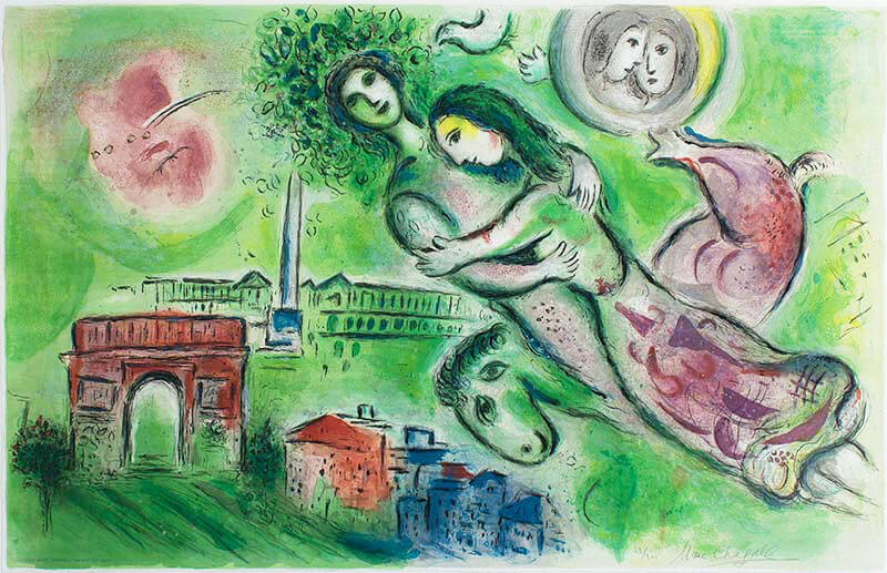 800x517 Marc Chagall, Romeo Et Juliette (Romeo And Juliet), 1964, Lithograph - Et Painting