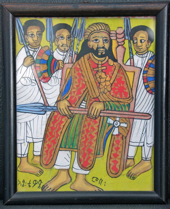 568x700 Ethiopian Painting Of A Semitic King With An Army Of 300 Bc - Ethiopian Painting