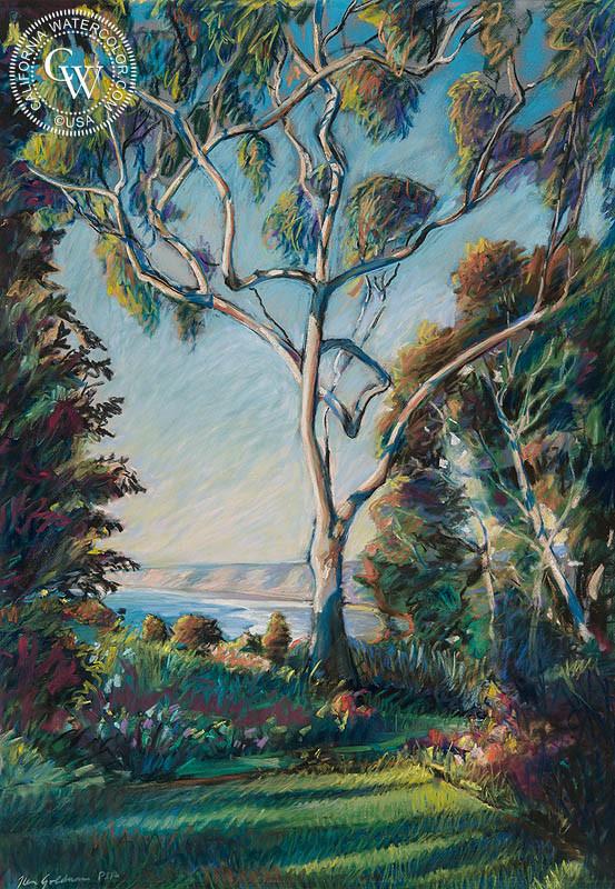 553x800 La Jolla Shores Eucalyptus, Art By Ken Goldman California Watercolor - Eucalyptus Painting