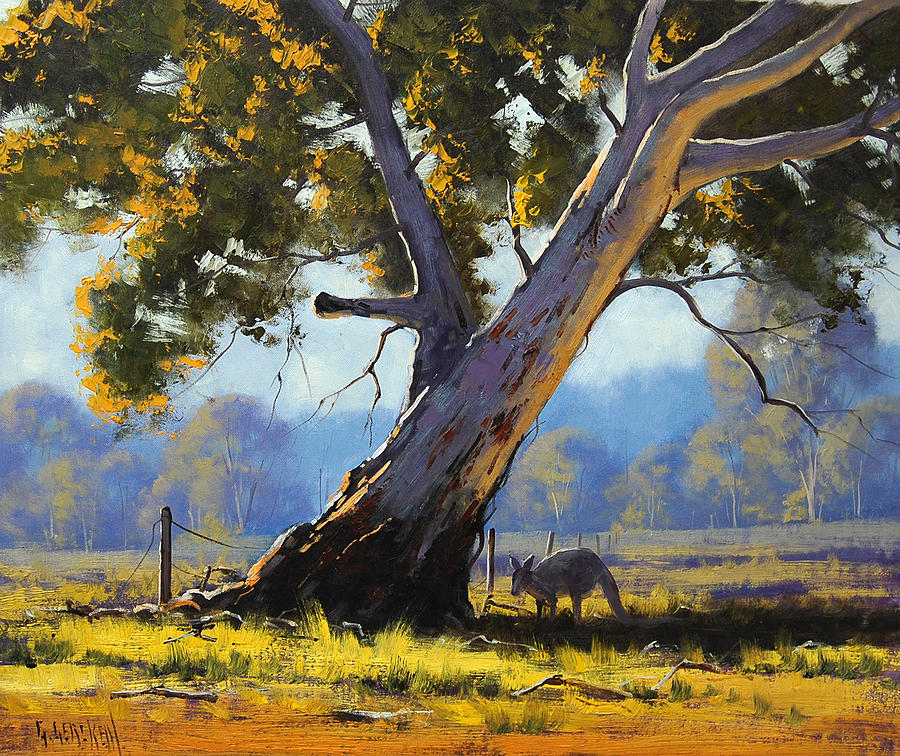 900x756 Shady Tree Painting By Graham Gercken - Eucalyptus Tree Painting