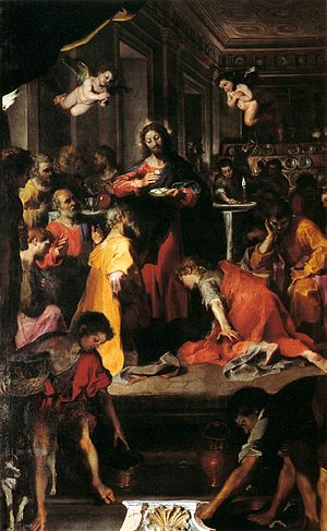 300x487 Communion Of The Apostles (Barocci) - Eucharist Painting