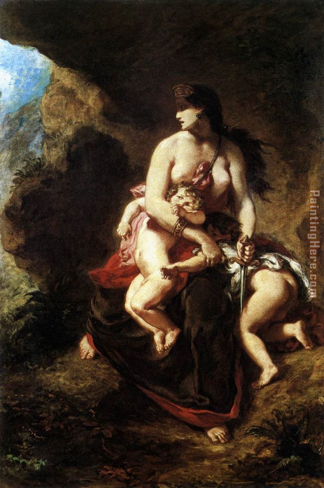 651x980 Eugene Delacroix Medea About To Kill Her Children Painting Anysize - Eugene Delacroix Painting