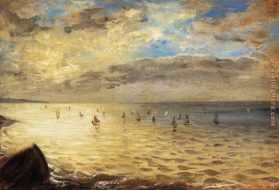 980x666 Eugene Delacroix The Sea From The Heights Of Dieppe Painting - Eugene Delacroix Painting