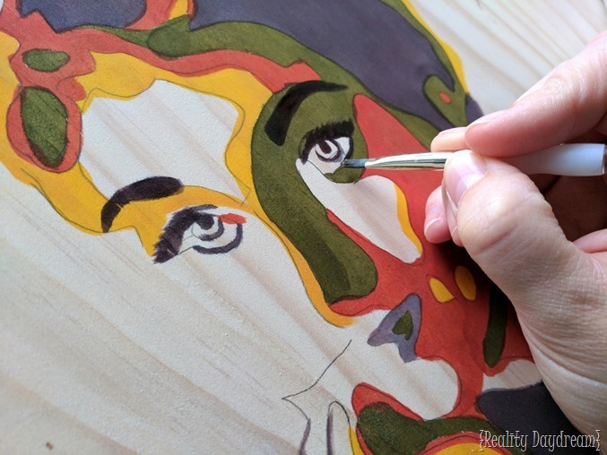 677x508 Posterized Art Portrait Using Stain On Wood A Tutorial! - Euneek Painting