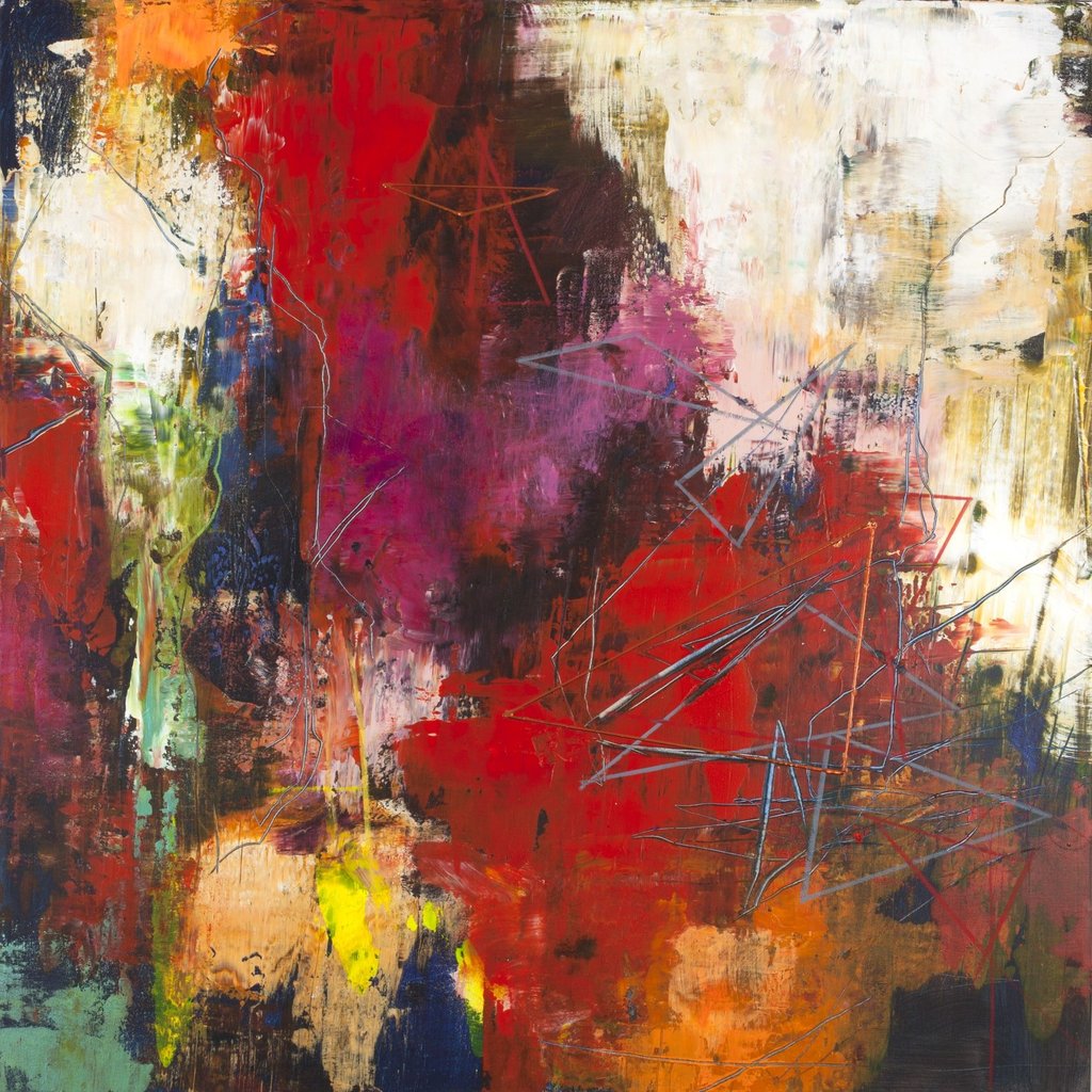 1024x1024 Artist Peter Abstract Unique 2 On Canvas Bepaintthings - Euneek Painting