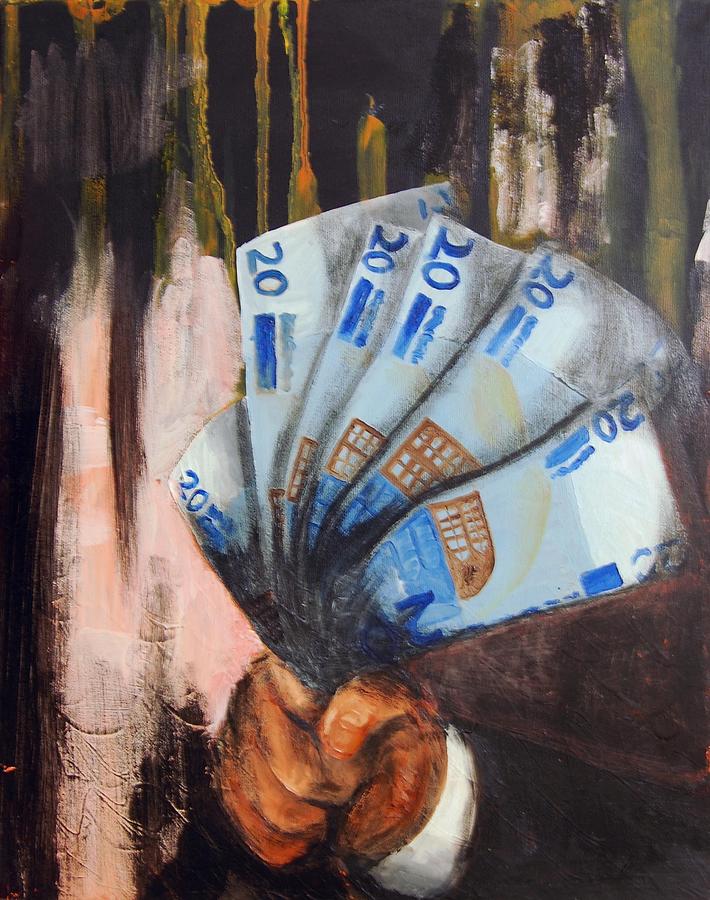 710x900 Greed Painting By Shane Cunningham - Euro Painting