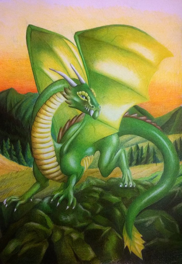 741x1077 European Dragon By Kaibutsu14 - European Dragon Painting