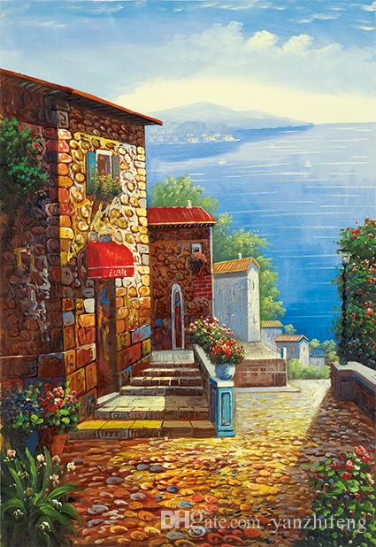 425x618 Hot Sale Classical European Landscape Painting Mediterranean - European Landscape Painting