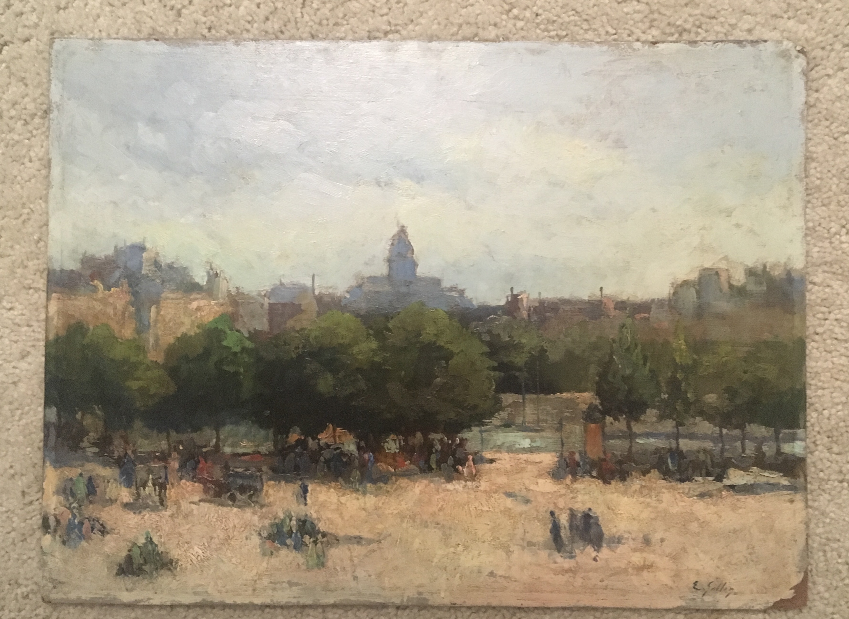 3556x2592 American Or Western European Landscape Painting The Park, Ca - European Landscape Painting