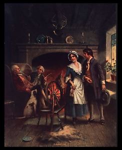 244x300 Vintage 1940s Evangeline Calendar Art Print By Edward Percy - Evangeline Painting