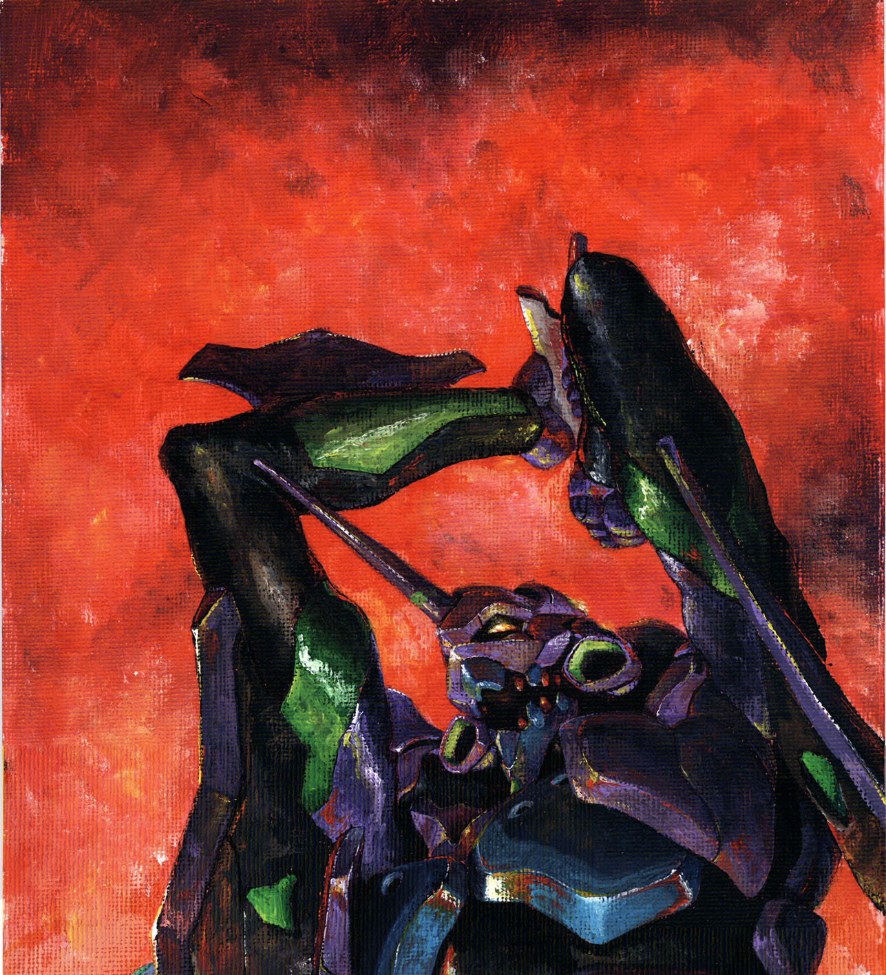 1287x1416 Found This Awesome Eva 01 Painting Evangelion - Evangelion Painting