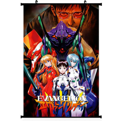500x499 Neon Genesis Evangelion Anime Silk Poster Wall Scroll 80x60cm - Evangelion Painting